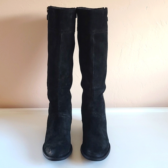 NWOT Born Crown Poly Equestrian Black Suede Wide Calf Riding Boots 9.5M Women - Picture 4 of 13
